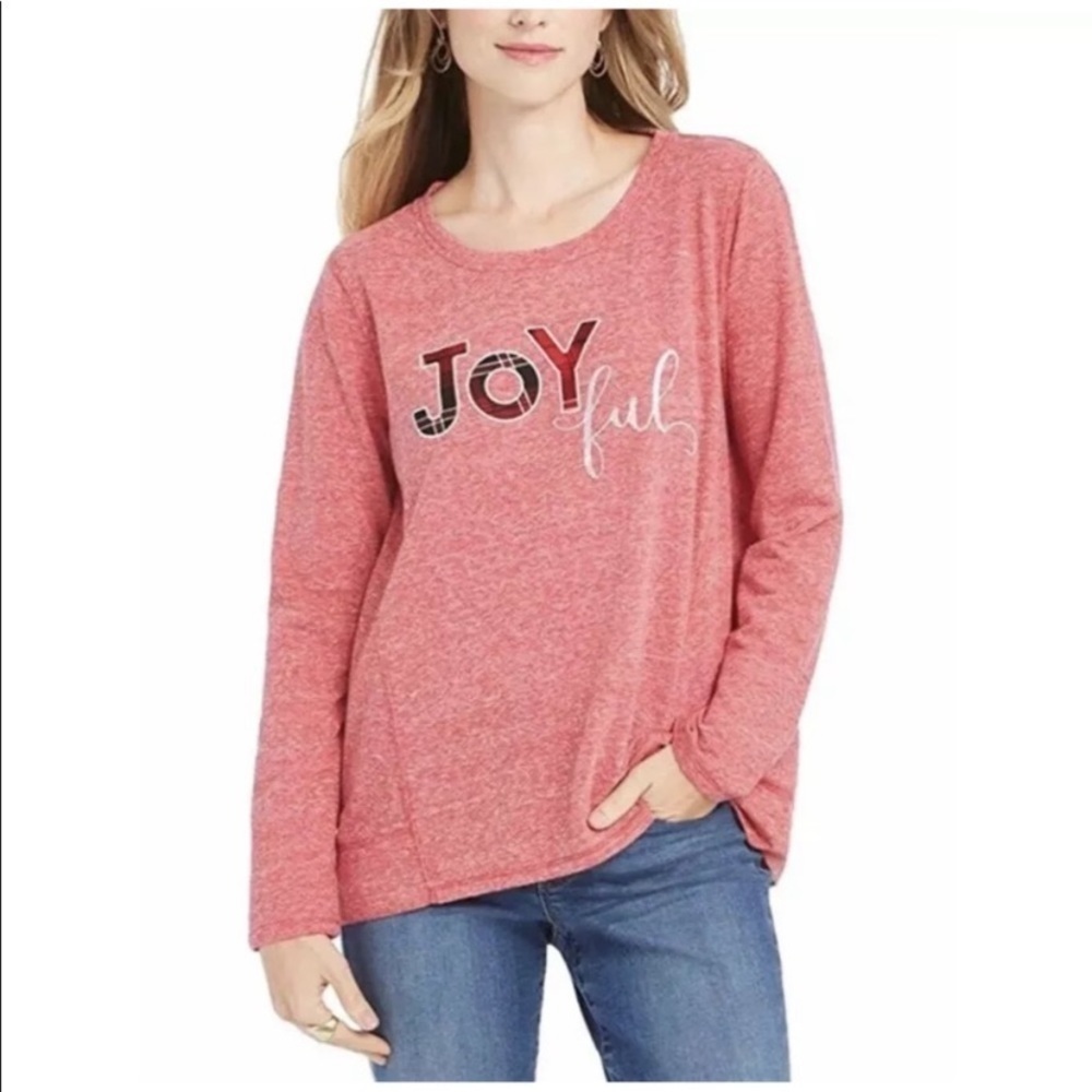 NEW Style & Co Plus Size Christmas Sweatshirt Joyful Shine Long Sleeves Size 1X - Picture 2 of 7